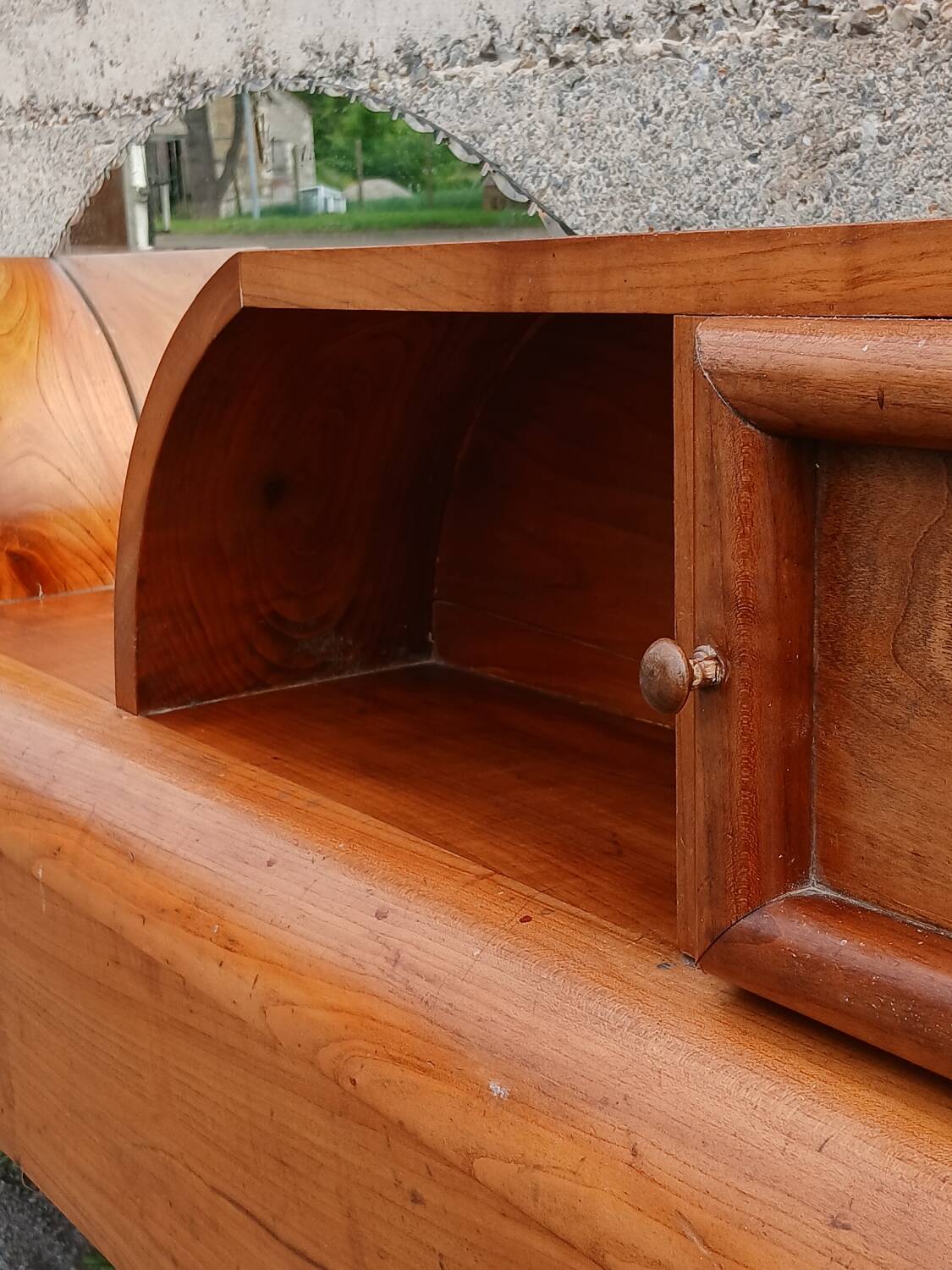 Tête de lit en orme, années 50