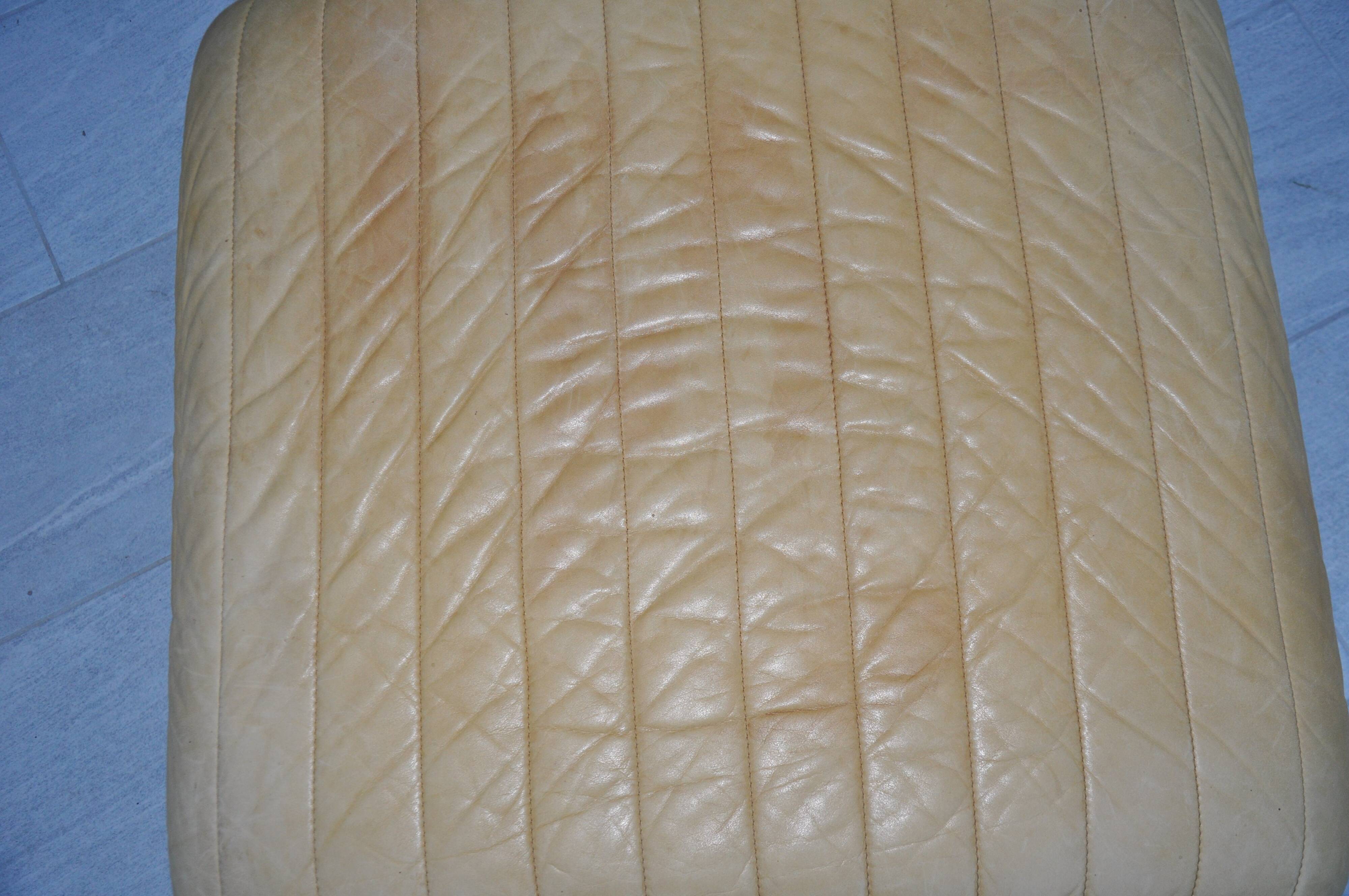 Roche Bobois leather pouf, 1970s