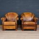 Vintage 20thc pair of dutch leather club chairs c.1980