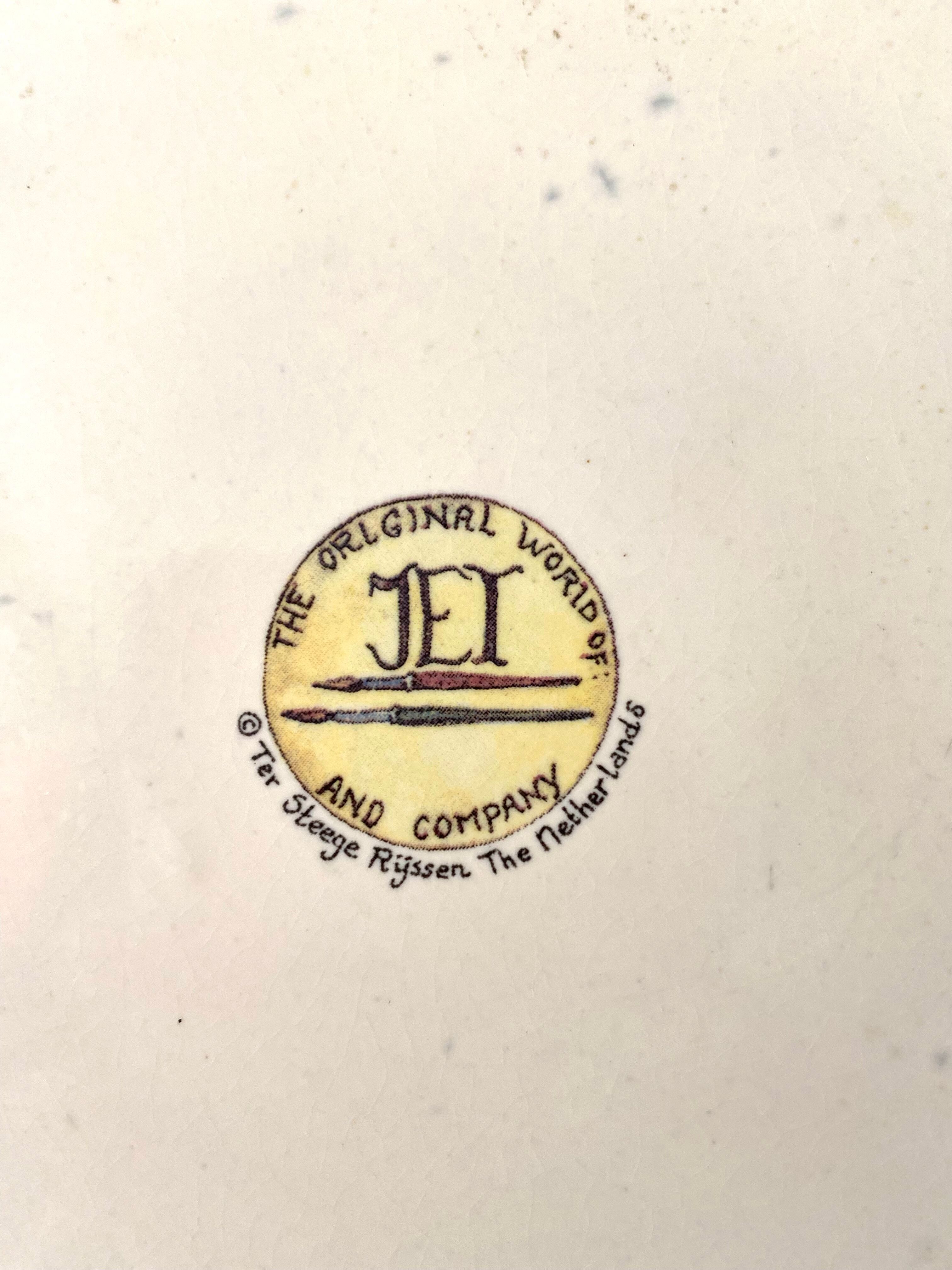 Ceramic salad bowl apples and pears Ter Steege Rÿssen vintage