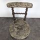 Napoleon III smoking chair in twisted blackened wood with foliage upholstery.