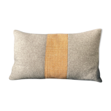 Orange gray wool-fabric cushion