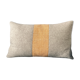 Coussin laine-tissu gris orange
