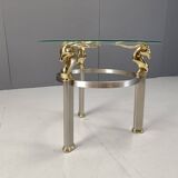 Table d'appoint vintage en laiton en forme de bouquetin ou d'antilope, années 1970