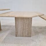 Set of 3 italian travertine coffee or side tables, 1980s