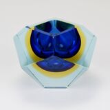 Faceted diamond caviar bowl Mandruzzato Sommerso, Murano glass, Italy, 1960s