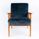 Fauteuil vintage en vélours côtélé