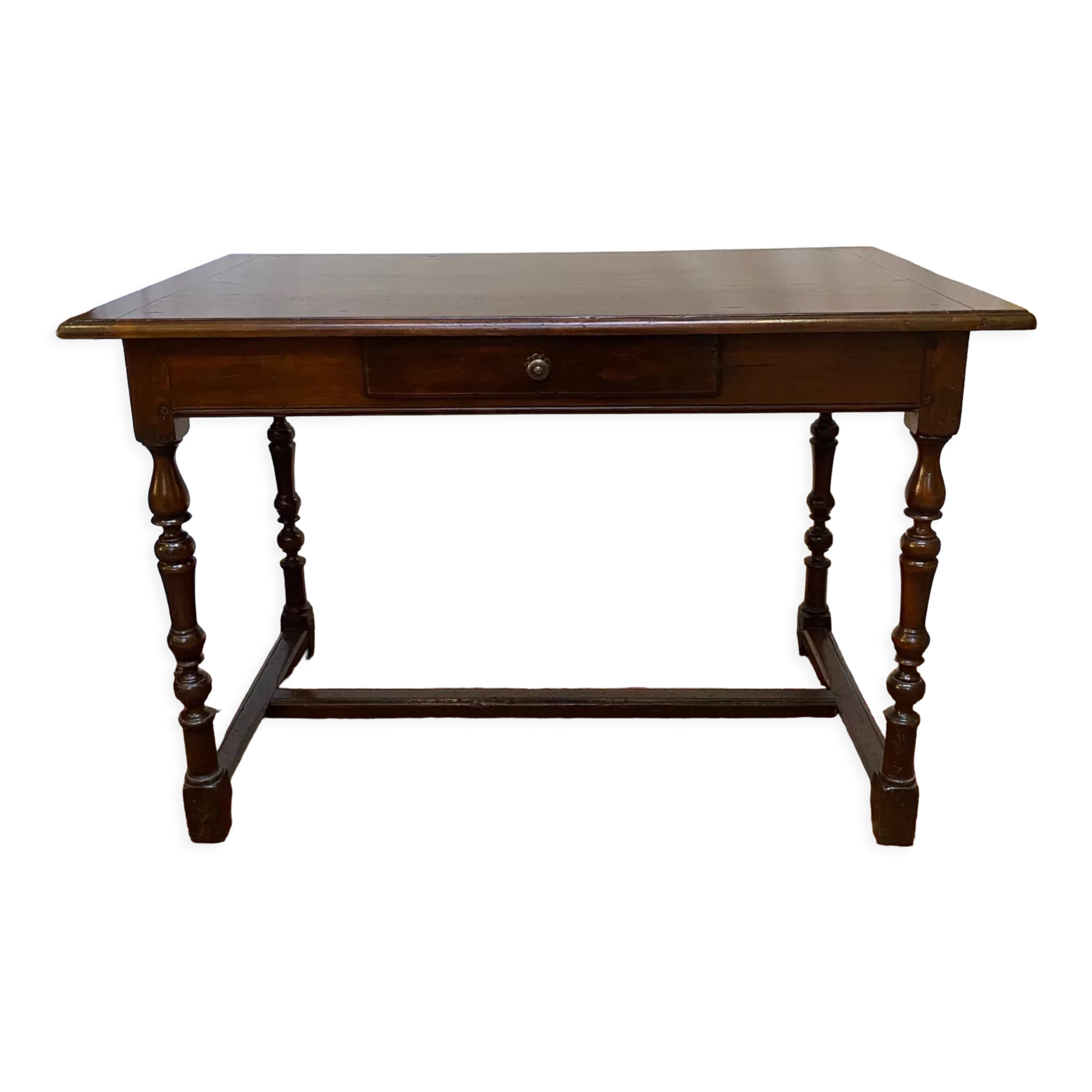 Solid wood desk pegged turned feet