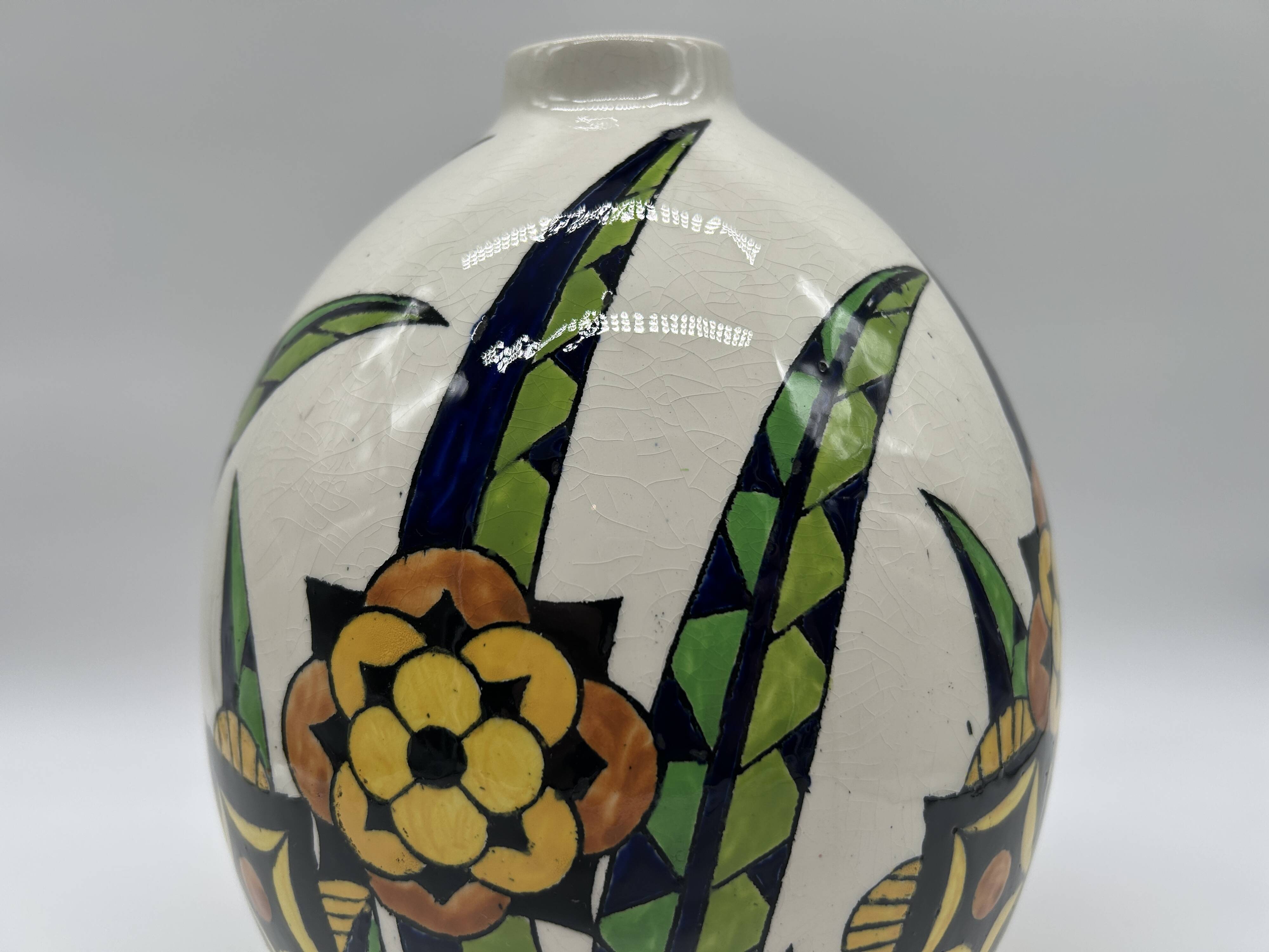 Superb art deco vase - boch freres keramis d1316