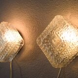 Mid century modern germany cut glass flush mount set 60s