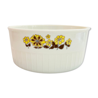 Saladier en verre blanc des années 70 sovirel -