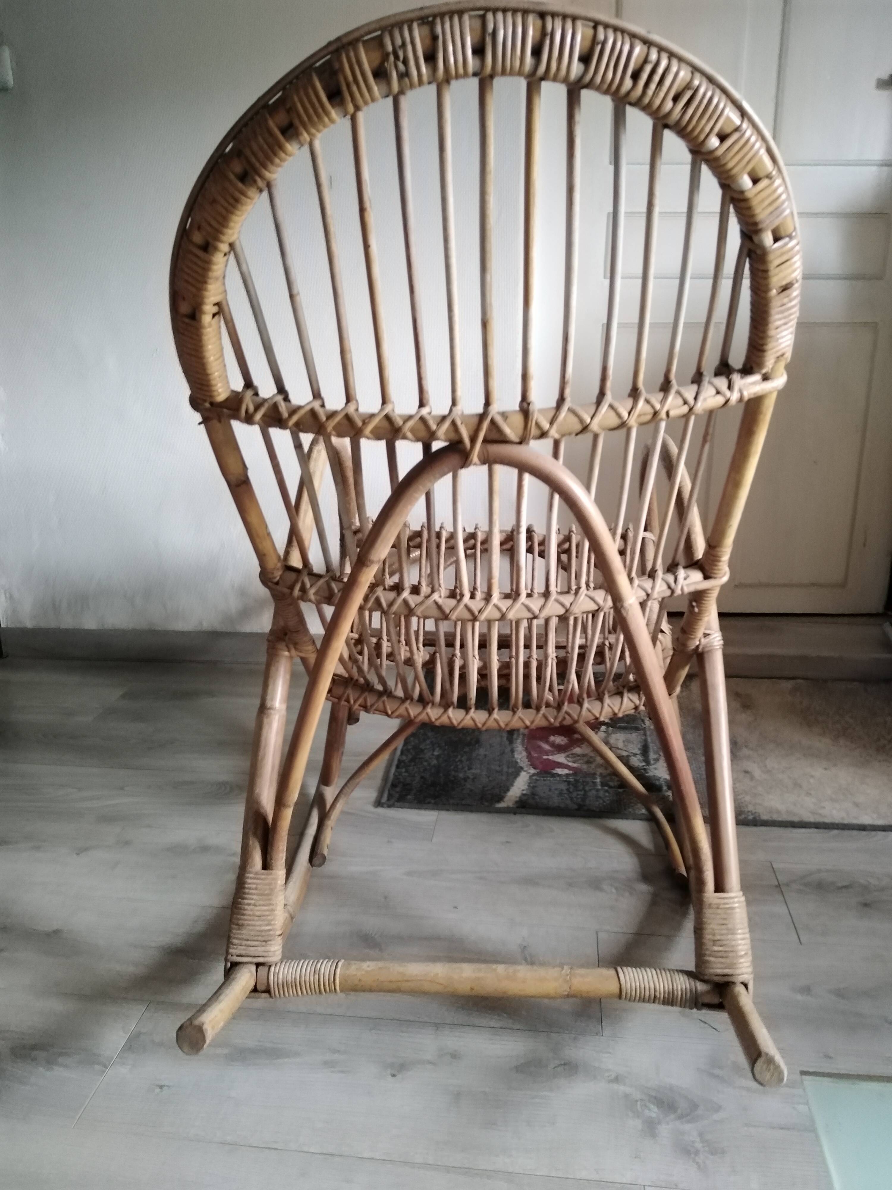 Rattan rocking chair from the 60s by Rohe Noordwolde