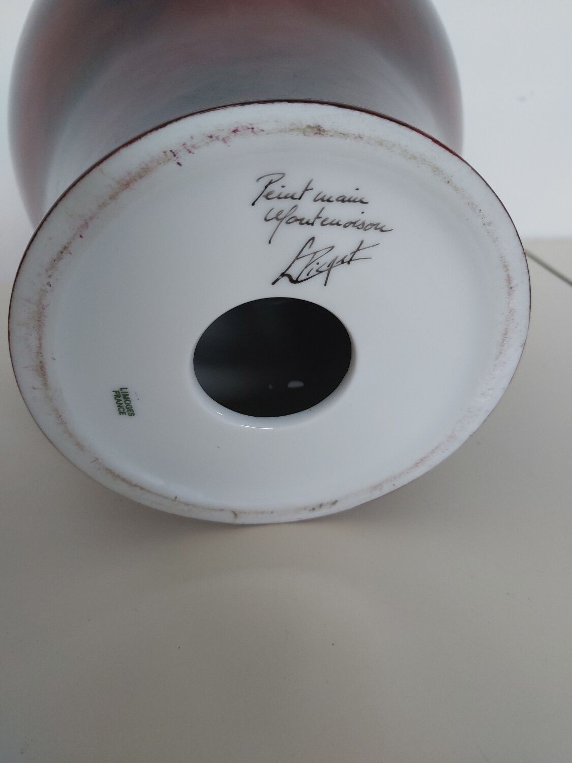 Limoges porcelain lamp base