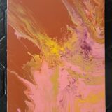 Brown and yellow abstract painting