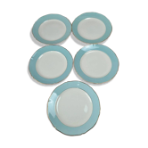 Set of 5 antique flat plates Seranord Saint-Amand – Chambord model