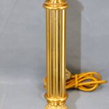 Gilded bronze lamp with pleated shade