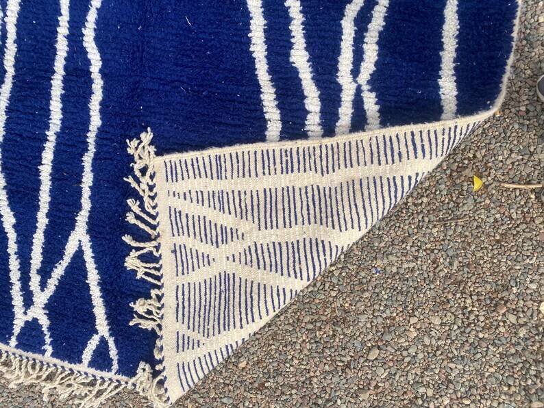 Moroccan blue decorated rug 200cmx300cm