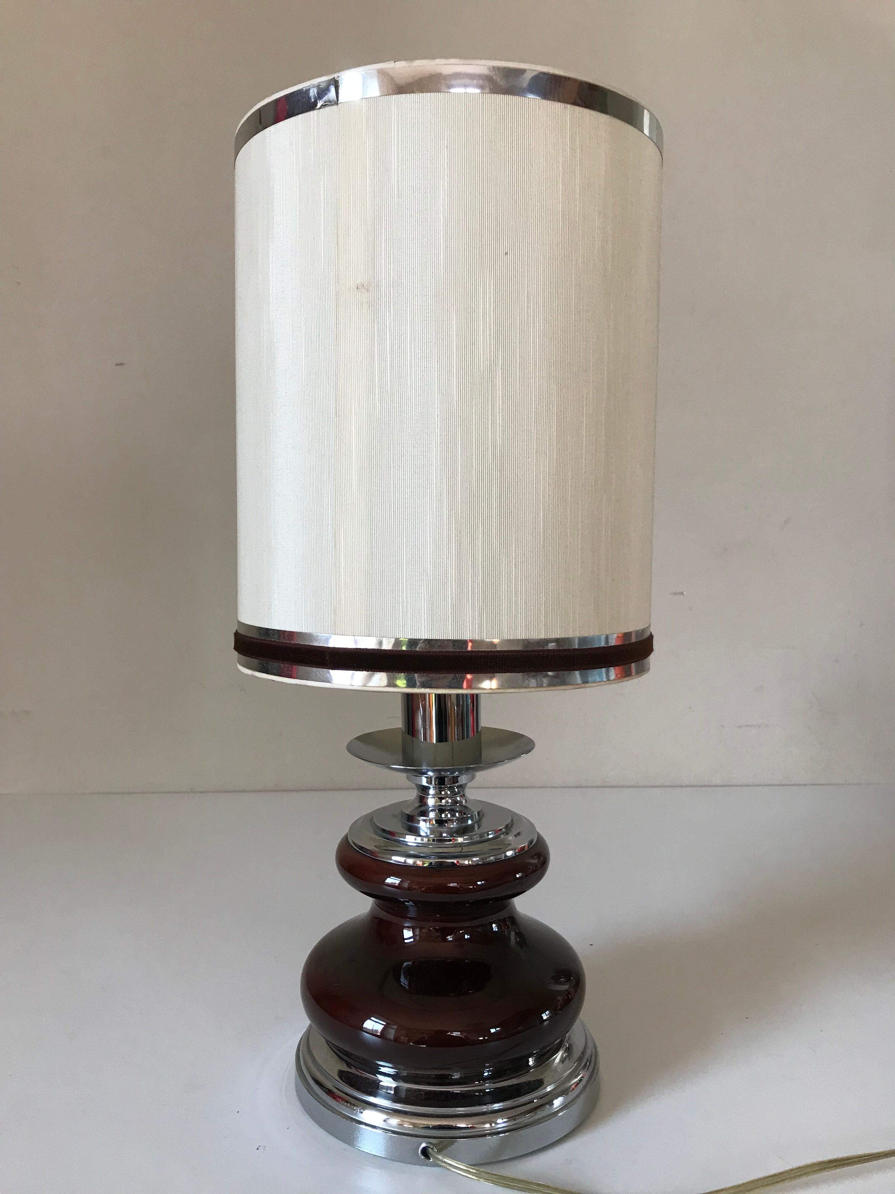 Vintage brown ceramic lamp 70