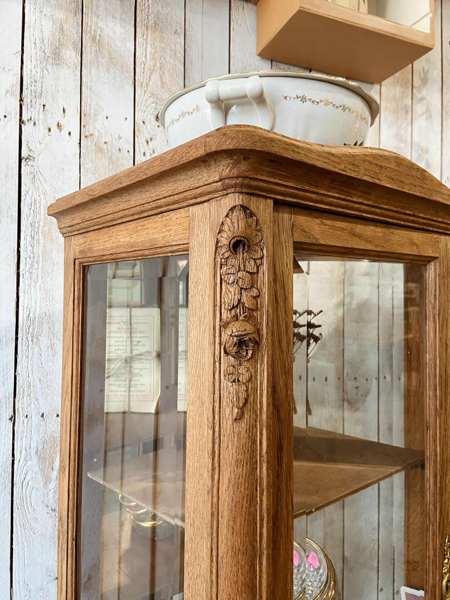 Lot de 2 Vitrines art déco bois massif
