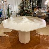 Octagonal travertine table 1970