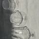 Small geometric carafe with diamond-shaped stopper and its 4 glasses