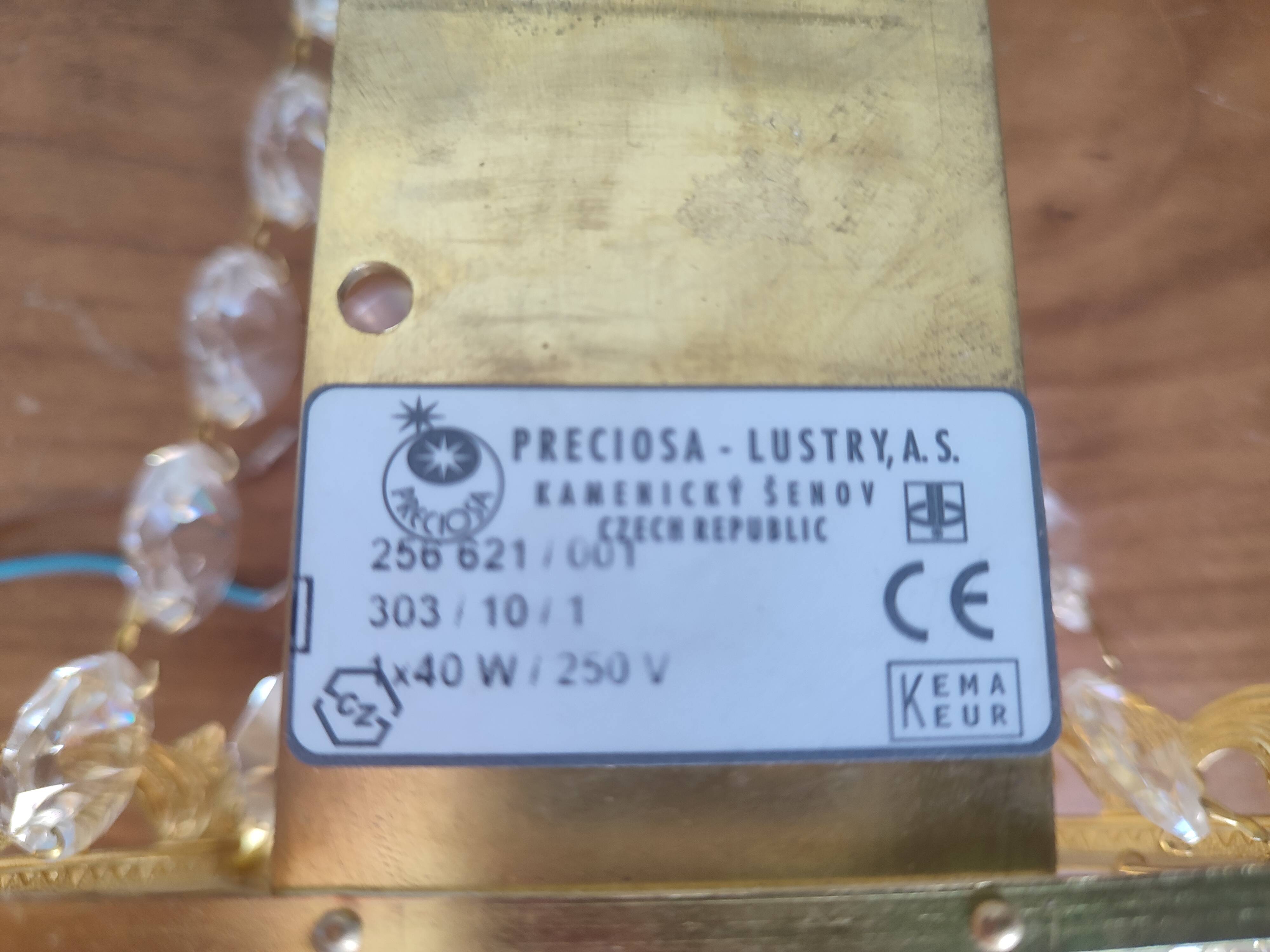 Pair of vintage Presiosa crystal wall lights