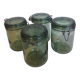 4 identical 1l green solidex jars