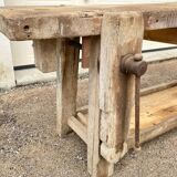 Antique French Carpenter's Workbench in Solid Beech – Early 20th Century