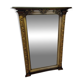 Large antique wooden mirror