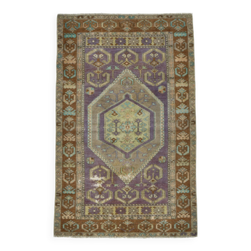 Purple & Brown Oriental Vintage Rug, 107x172Cm