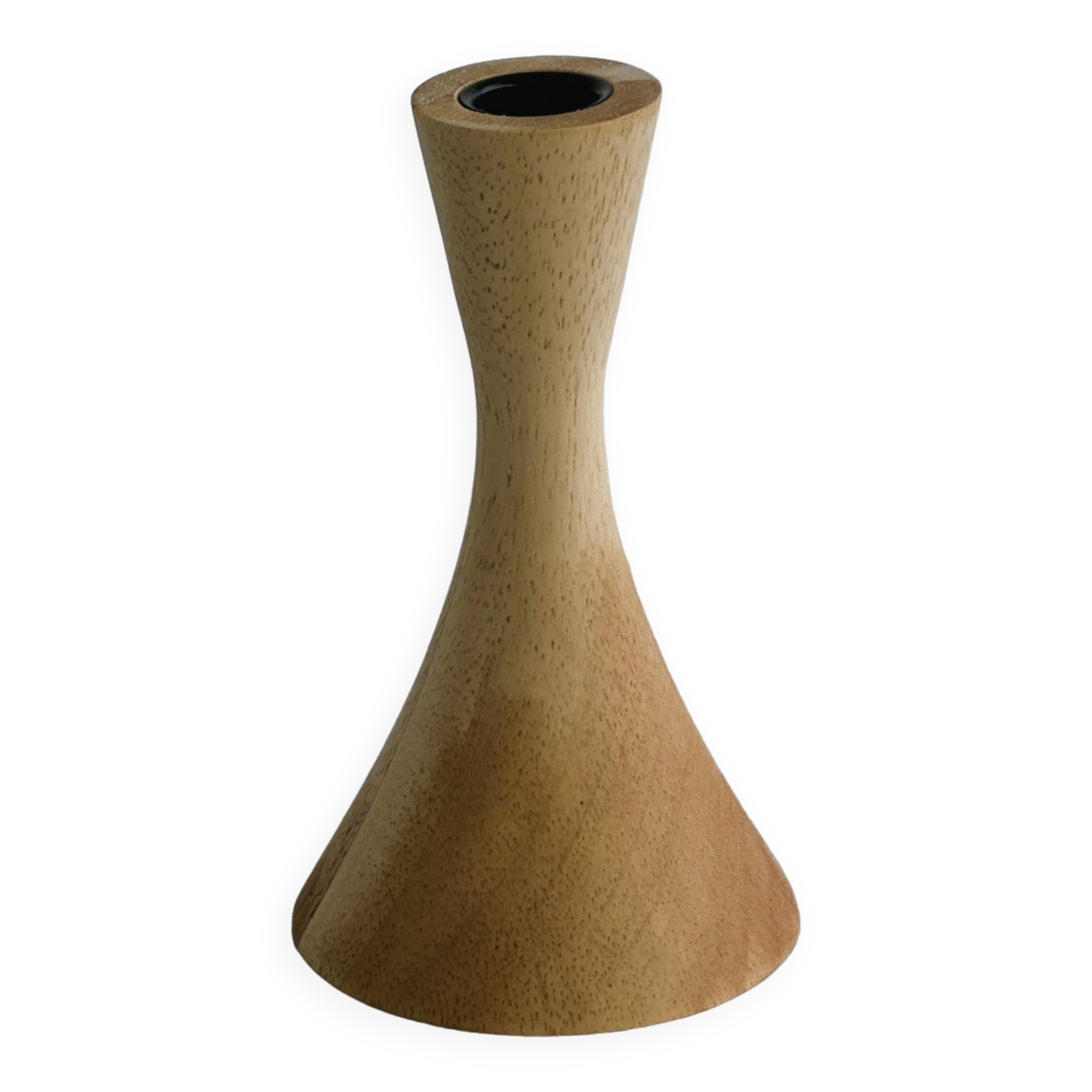 Wooden candle holder.