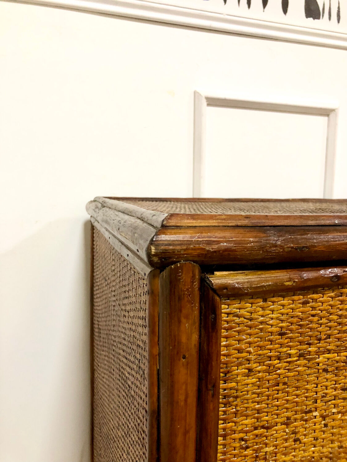 Vintage rattan sideboard