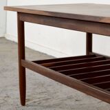 Table basse danoise vintage du milieu du siècle à deux niveaux en Afromosia.