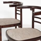 Mid-Century Modern Pair of Fledermaus Armchairs by Joseph Hoffman, Vienna, 1900s