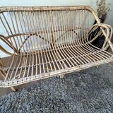 Wicker sofa bench
