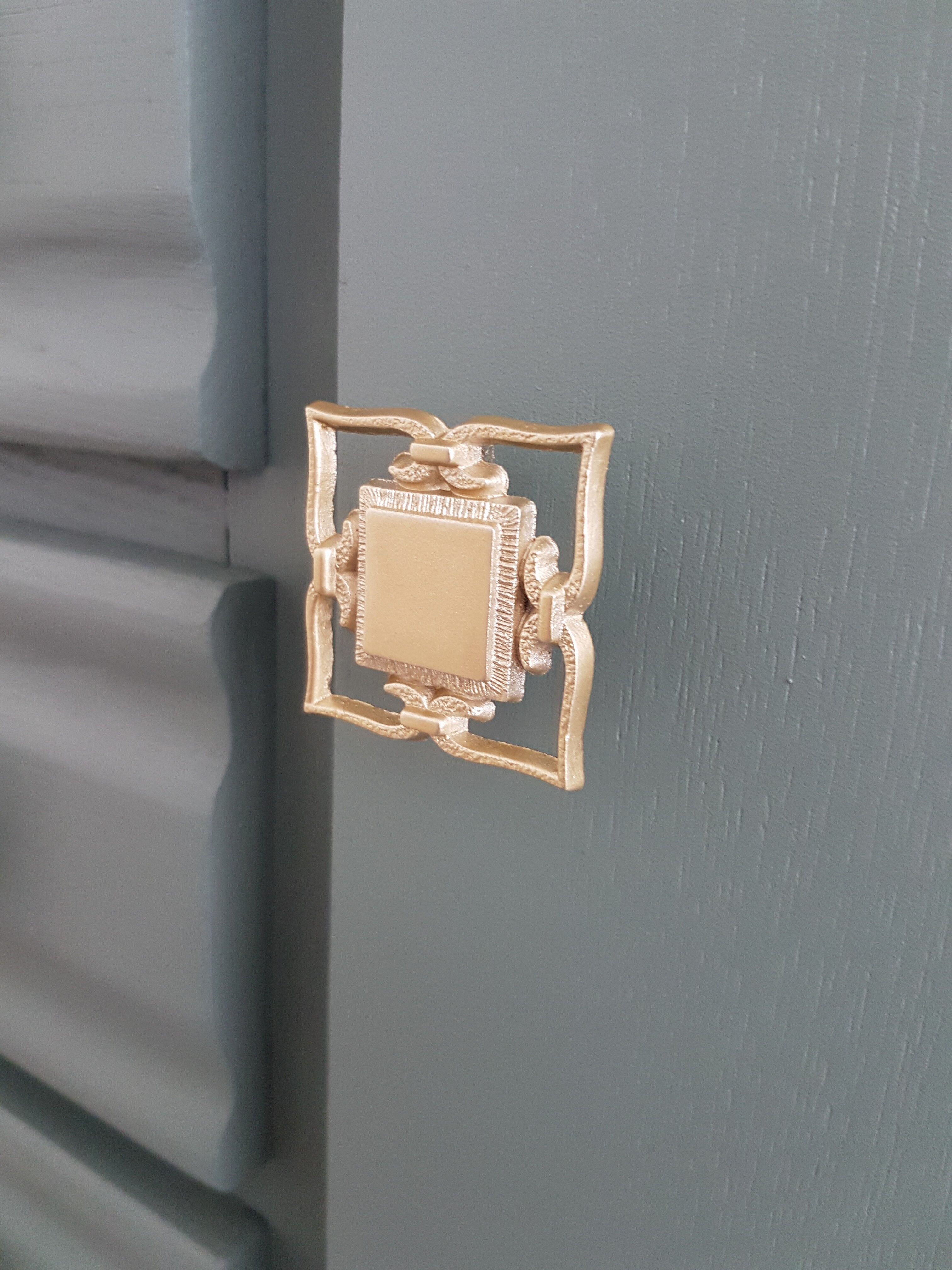 Gray art deco commode