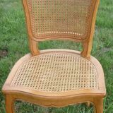 Wooden chair and vintage cannages