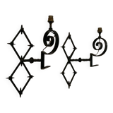 Wrought iron wall lights from the 60s