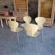Lot de 4 chaises design vintage – crème & chrome