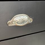 Old oak workbench cabinet with 1 door and 4 drawers