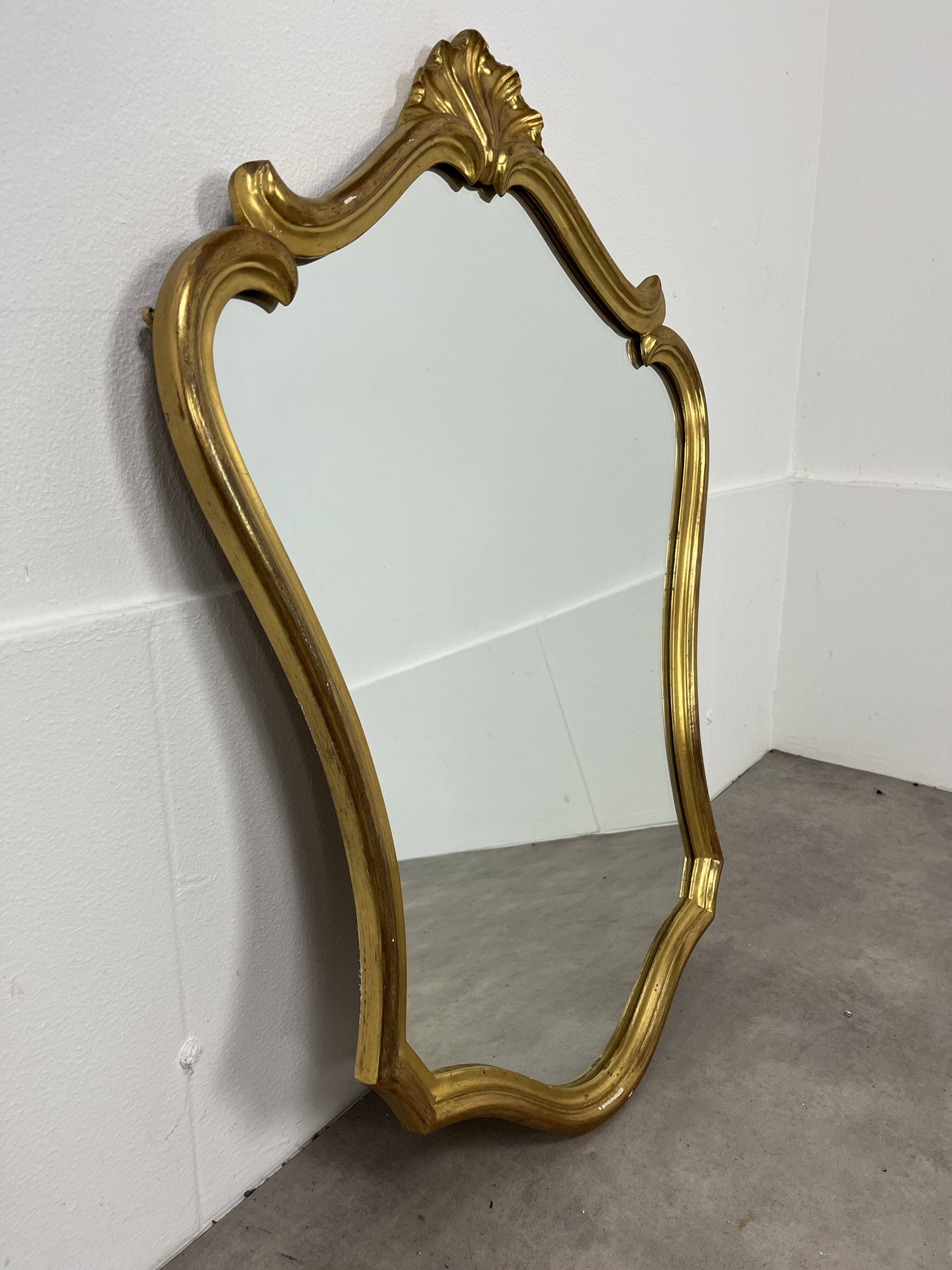 Gilded mirror carved wood, shell, classic style