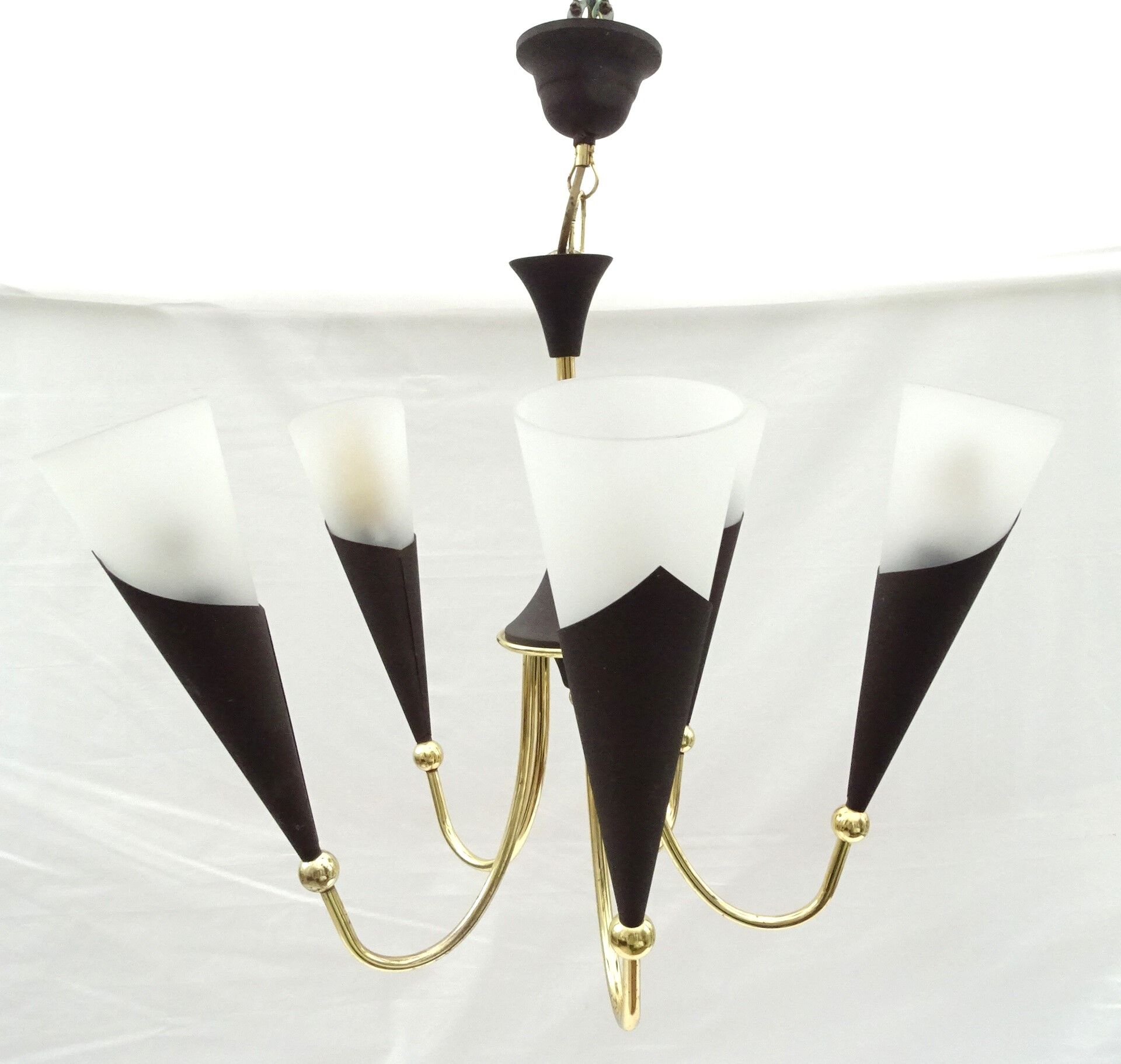 5-branched chandelier cone shaped abat jour