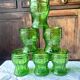 Green orangeade glasses, Italy, 1970s