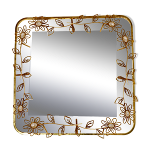 miroir éclairant laiton