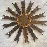 Mirror sun in gilded wood XXL facet mirror design year 60