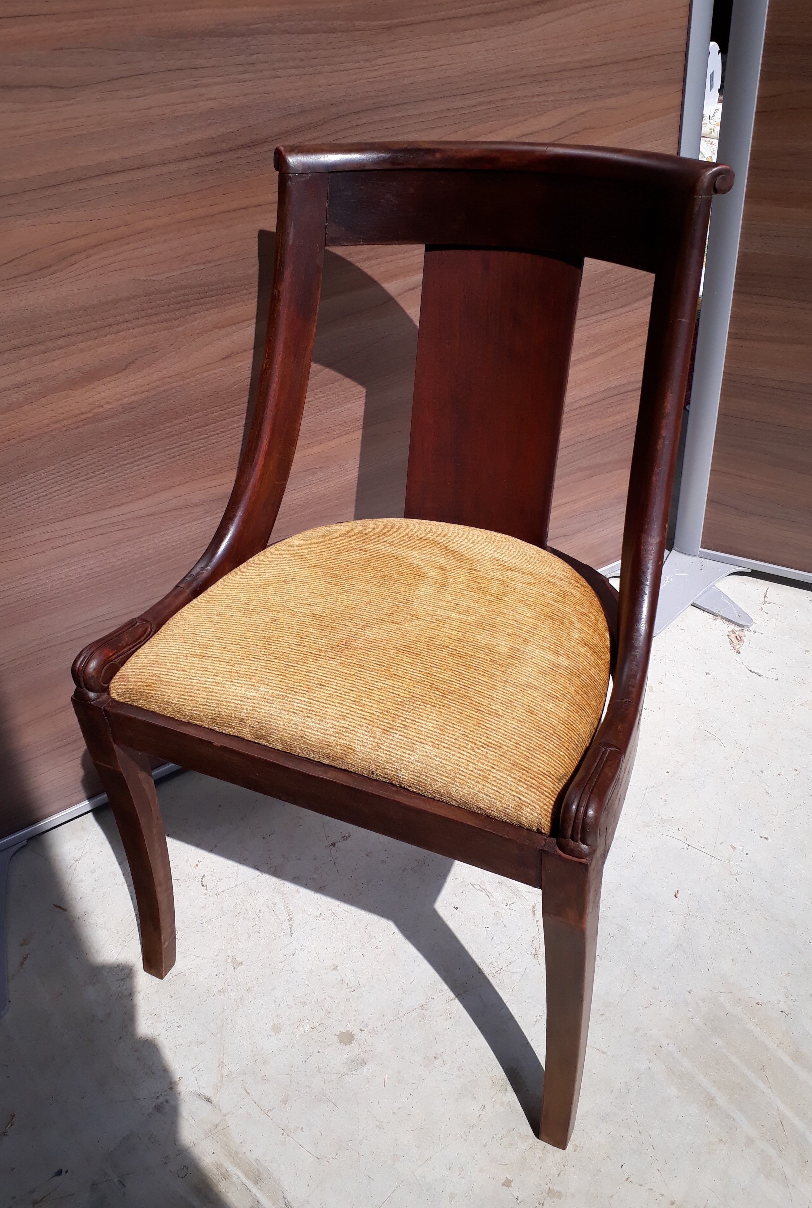 Empire style antique gondola chairs