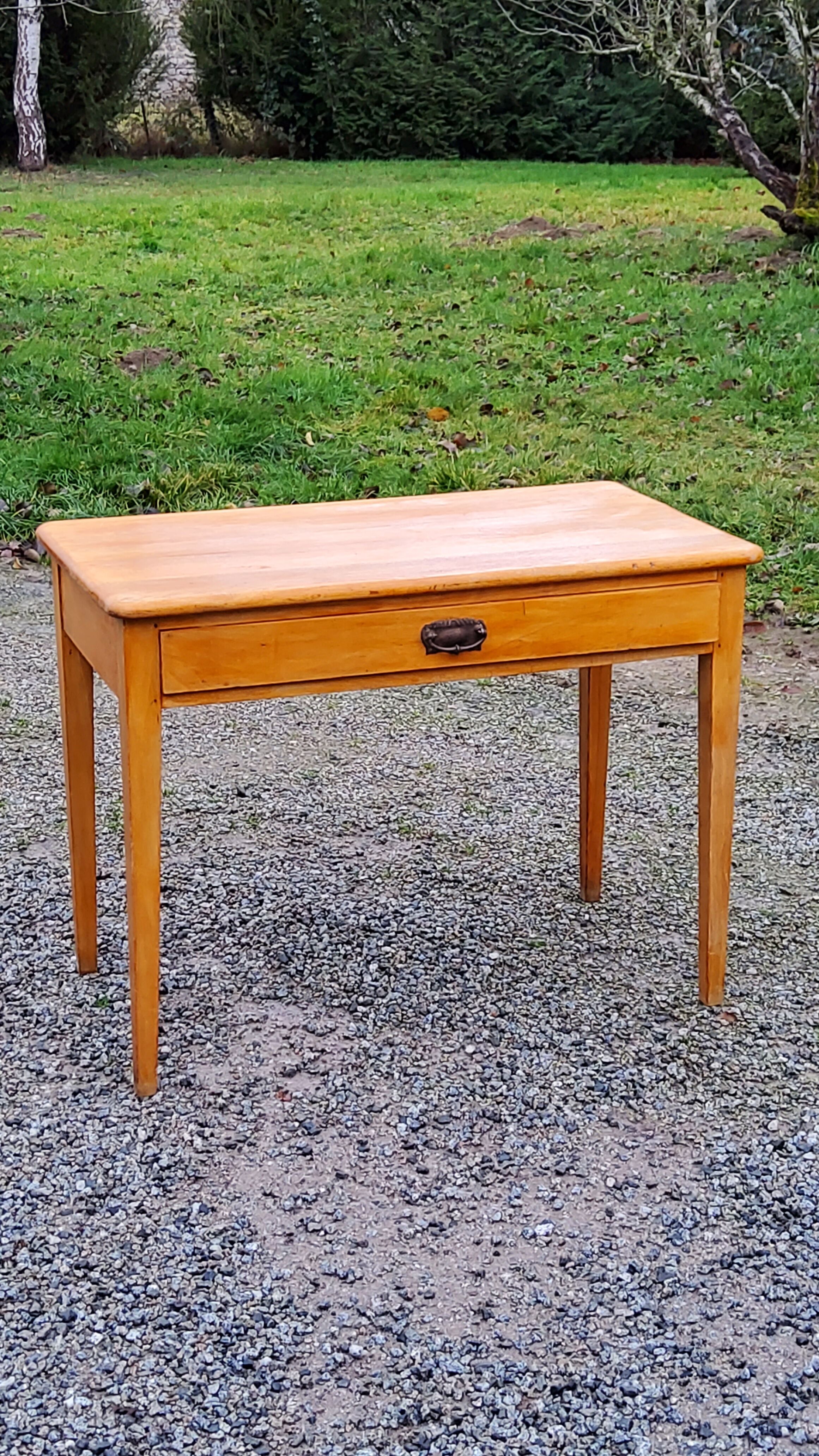 Writing table oak desk feet bobbins from the 50s