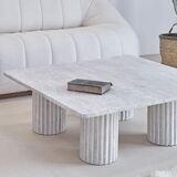 Natural travertine square coffee table