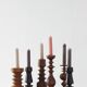 Scandinavian Wooden Candleholders, Set of 6