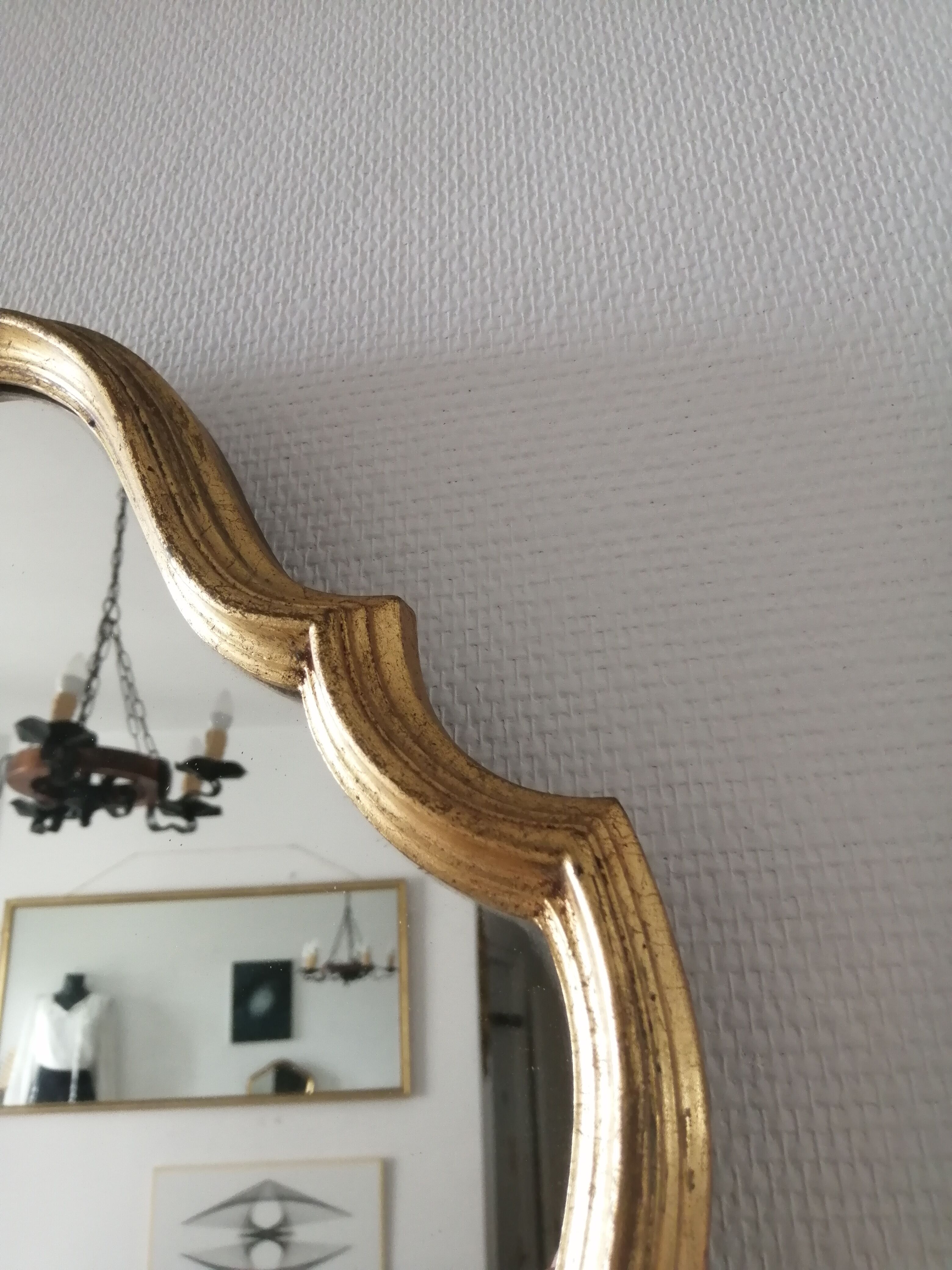 Golden mirror 60x40cm